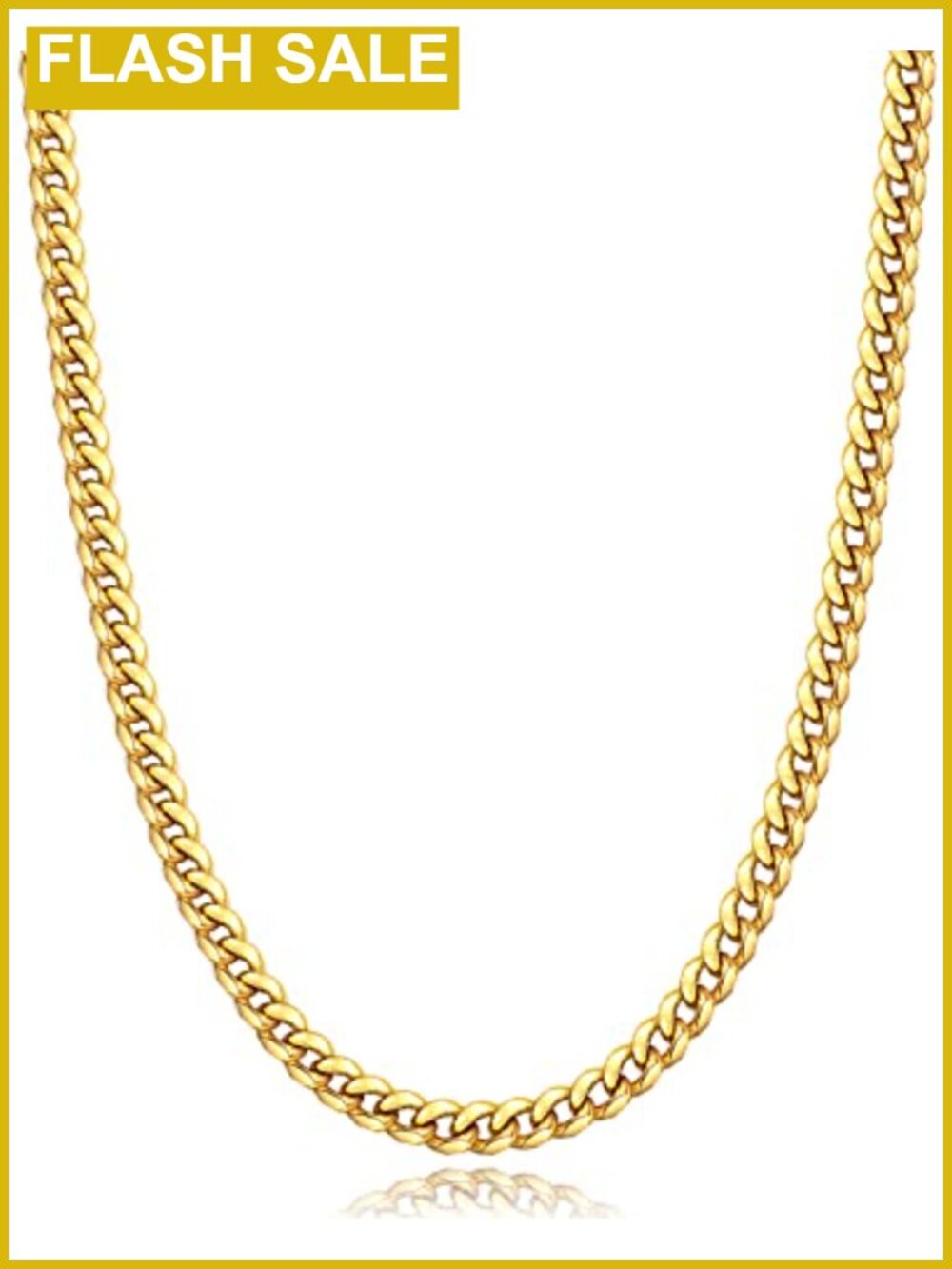 Mens Boys Cuban Link Chain Necklace 18K Gold Plated Stainless Steel Jewelry Gift